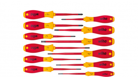 Набор отвёрток Wiha SoftFinish electric slimFix смешанная комплектация, 12 пр.