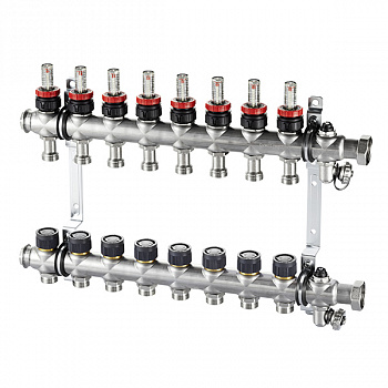Oventrop  Распределительная гребенка Multidis SF, 6 х G 3/4 с ротаметрами 6 контуров  1404356