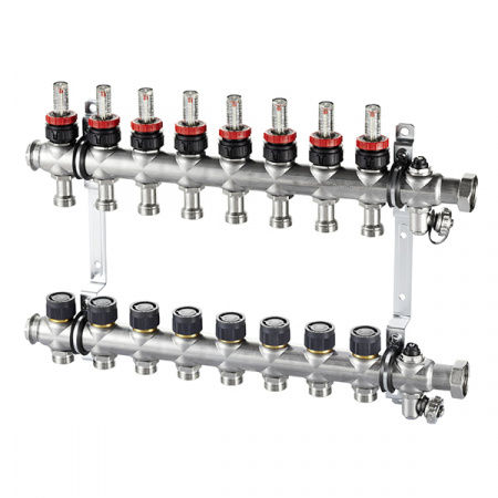 Oventrop  Распределительная гребенка Multidis SF, 2 х G 3/4 с ротаметрами 2 контура  1404352