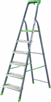 Стремянка стальная с алюминиевыми ступенями 130 мм и органайзером NV2138 артикул 2138106