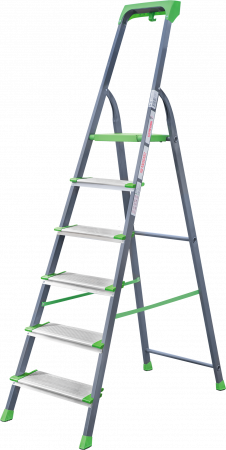 Стремянка стальная с алюминиевыми ступенями 130 мм и органайзером NV2138 артикул 2138106