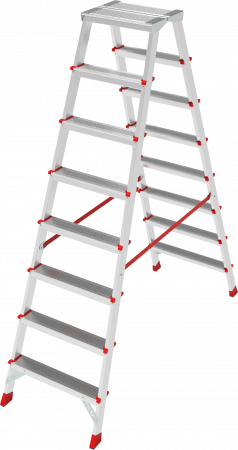 Профессиональная двухсторонняя алюминиевая стремянка с площадкой 350×260 мм NV3121 артикул 3121208