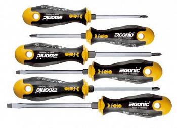 Набор отвёрток 6 шт. с шестигранником, серия 410 Ergonic FELO 410 963 48