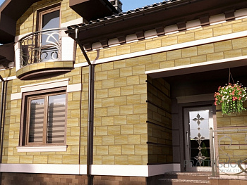 Эффект каменной блочной клади на фасаде