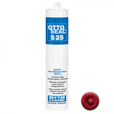 Высокотемпературный ацетатный силиконовый герметик OTTOSEAL S25 С65 (красно-коричневый), 310мл