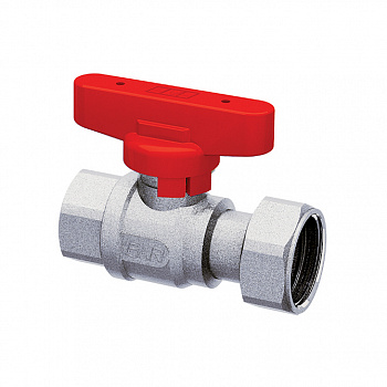 FAR  Кран шаровой хром 3/4' ВР накидная гайка вентиль бабочка красный  FS 3047 3434RC