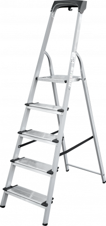 Стремянка стальная с алюминиевыми ступенями 130 мм и органайзером NV1138 артикул 1138105