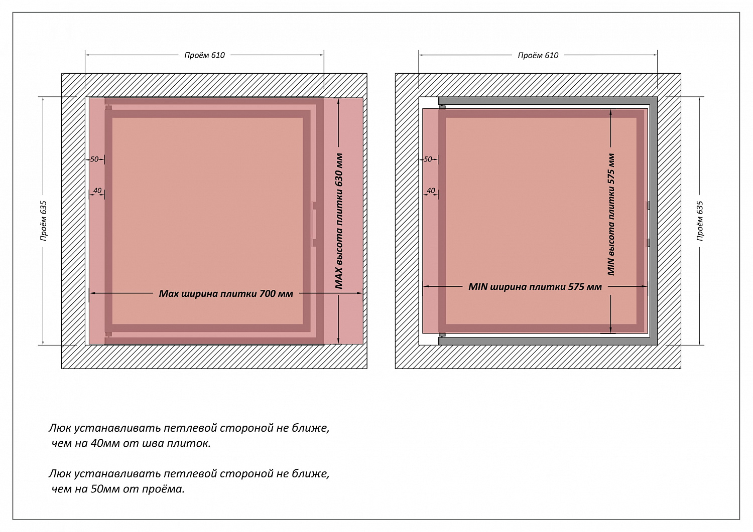 Люк ревизионный / 600х600 мм
