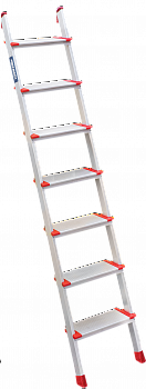 Индустриальная анодированная приставная лестница со ступенями 130 мм NV3217А артикул 3217107A