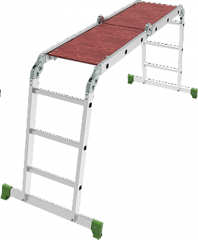 Лестница-трансформер алюминиевая с помостом, ширина 400 мм NV2332 артикул 2332403