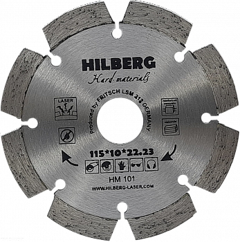 Диск алмазный отрезной 115*22,23 Hilberg Hard Materials Лазер HM101