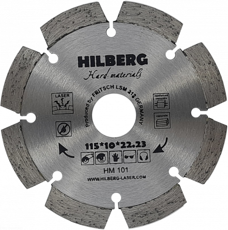 Диск алмазный отрезной 115*22,23 Hilberg Hard Materials Лазер HM101