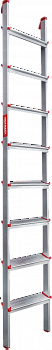 Профессиональная анодированная приставная лестница со ступенями 80 мм NV3170А артикул 3170108A