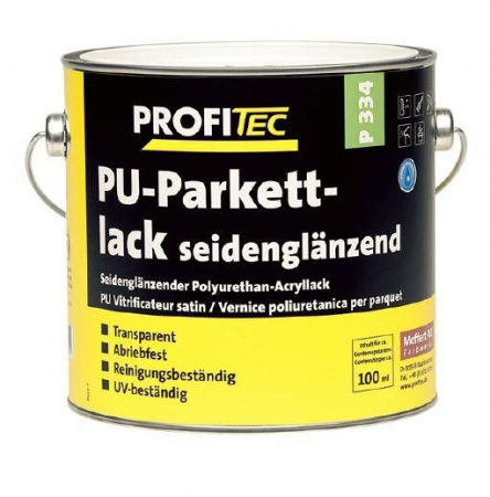 Лак акриловый полуматовый PROFI Tec P334 PU-Parkettlack seideng., 0,75л