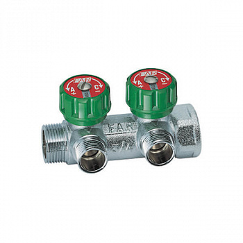 FAR  Регулируемый коллектор 3/4" с 2 отводами м24х19  FK 3825 C34