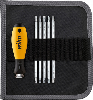 Отвертка Wiha ESD с набором сменных жал SYSTEM 6 в сумке-скатке