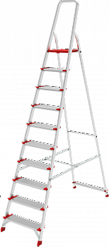 Профессиональная алюминиевая стремянка со ступенями 130 мм и металлическими стяжками NV 3119 артикул 3119110