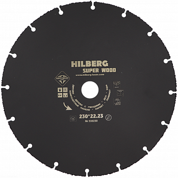 Диск карбид вольфрамовый отрезной 230*22,23 Hilberg Super Wood 530230