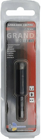 Коронка алмазная по керамограниту 12 мм Серебряная пайка GCB755