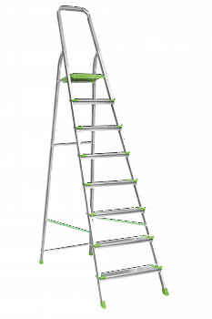 Стремянка алюминиевая со ступенями 130 мм NV2117 артикул 2117108