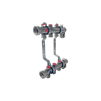 TECE  Коллектор для систем отопления с запорными вентилями в сборе 4 контура  341104