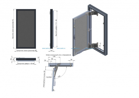 Люк под плитку Лючки.рф Секрет 3.0 30-100