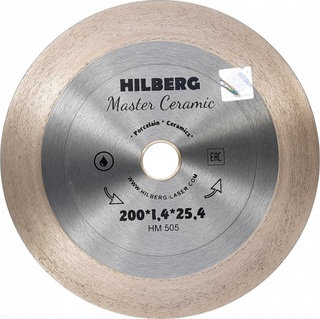 Диск алмазный отрезной 200*25,4 Hilberg Master Сeramic HM505