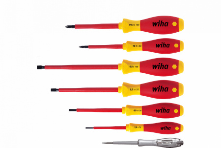 Набор отвёрток Wiha SoftFinish electric Шлиц, Phillips, 7 пр.
