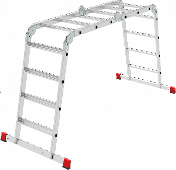 Профессиональная алюминиевая лестница-трансформер с развальцованными ступенями, ширина 500 мм NV3324 артикул 3324234