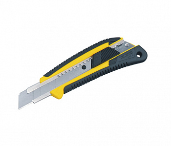 Нож LC-560 GRI, 18 мм с обрезиненным корпусом и автофиксацией лезвия TAJIMA LC560B/Y1