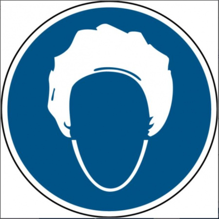 Предписывающий знак безопасности "Надевайте защитную шапочку"