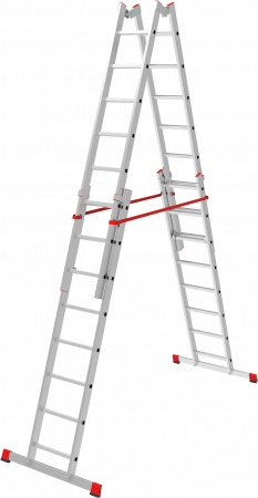 Индустриальная двухсторонняя алюминиевая стремянка с регулировкой высоты NV5183