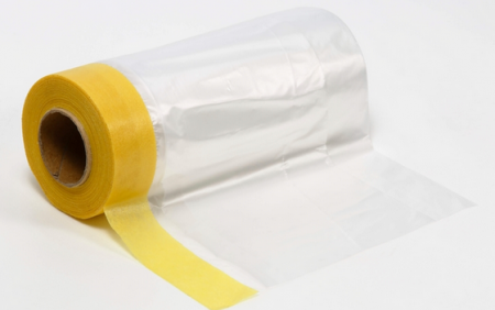 Пленка укрывная с малярной лентой золотая бумага Storch