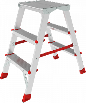 Профессиональная двухсторонняя алюминиевая стремянка с площадкой 350×260 мм NV3121 артикул 3121203