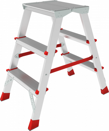 Профессиональная двухсторонняя алюминиевая стремянка с площадкой 350×260 мм NV3121 артикул 3121203