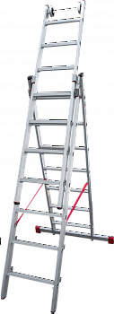 Индустриальная алюминиевая трехсекционная лестница NV5230 артикул 5230307