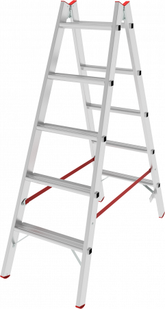 Индустриальная двухсторонняя алюминиевая стремянка с развальцованными ступенями NV5120 артикул 5120205