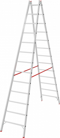Индустриальная двухсторонняя алюминиевая стремянка с перекладинами NV5123 артикул 5123213