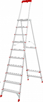 Профессиональная алюминиевая стремянка с площадкой 350×260 мм и органайзером NV 3135 артикул 3135110