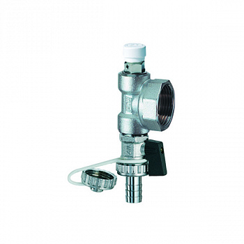 FAR  Хромированный концевой узел 1" с ручным воздухоотводом и сливным краном  FK 4070 M138