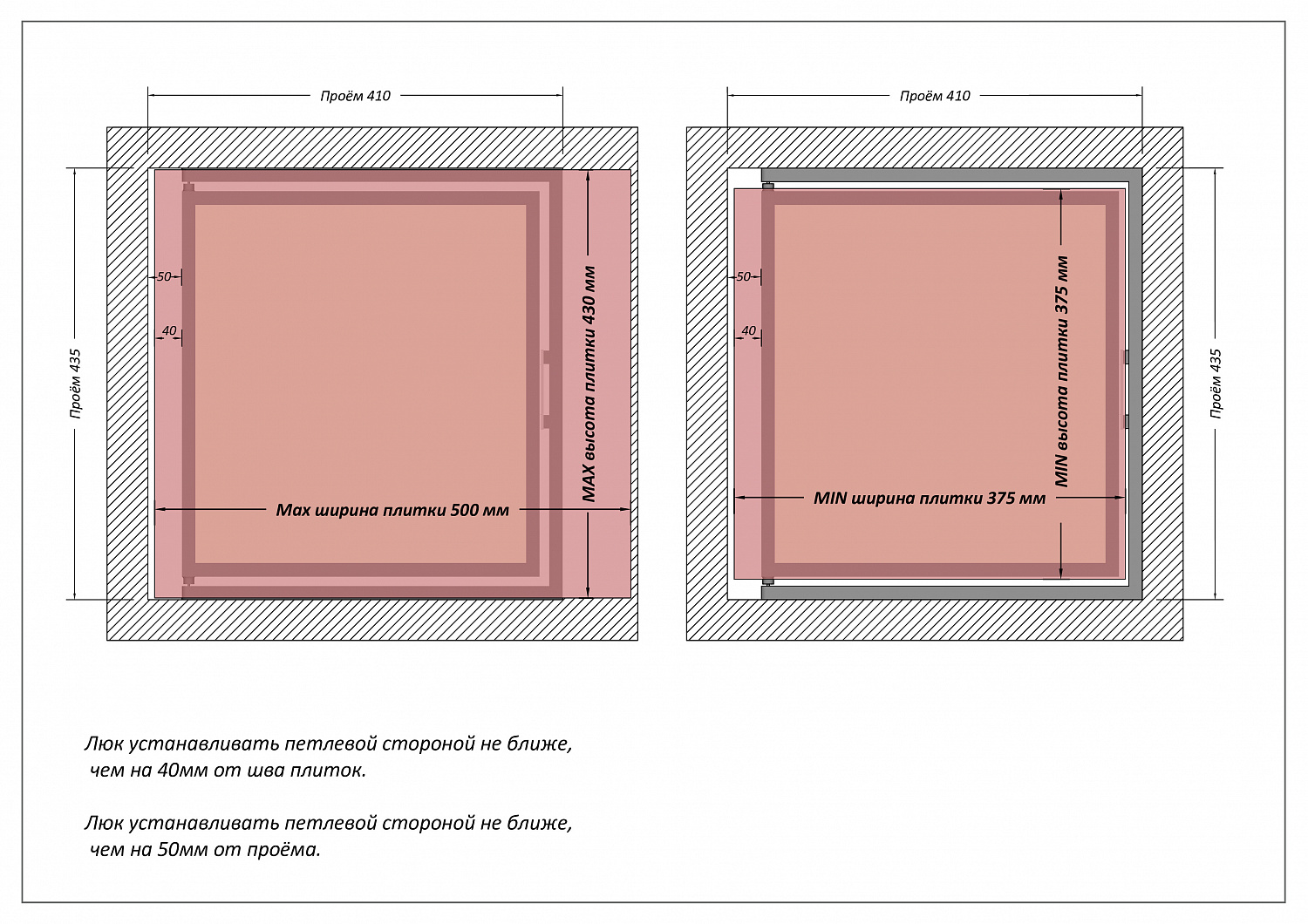 Люк ревизионный / 400х400 мм