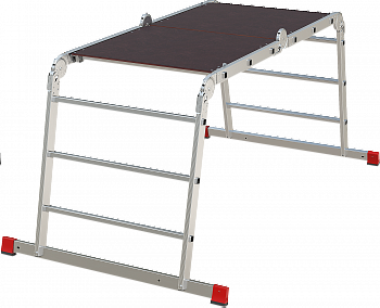 Профессиональная алюминиевая лестница-трансформер с помостом, ширина 800 мм NV3333