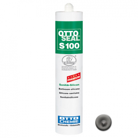 Профессиональный универсальный силиконовый герметик OTTOSEAL S100 PREMIUM С52 (платиново-серый), 300мл