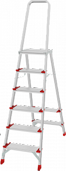 Профессиональная алюминиевая стремянка со ступенями 130 мм и складной площадкой 350×260 мм NV 3137