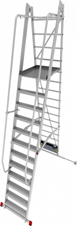 Профессиональная передвижная складная лестница-стремянка с платформой NV3540 артикул 3540112