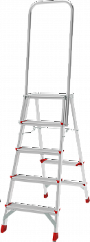 Профессиональная анодированная стремянка с площадкой 350×260 мм и дугой безопасности 800 мм NV 3136А артикул 3136105A