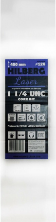 Коронка алмазная 126*450 Hilberg Laser 1 1/4 UNC HD716