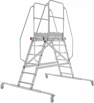 Индустриальная передвижная двухсторонняя лестница-подмости с платформой NV5520 артикул 5520206