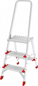 Профессиональная алюминиевая стремянка со ступенями 130 мм и складной площадкой 350×260 мм NV 3137 артикул 3137103