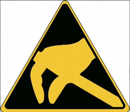 Предупреждающий знак безопасности "Восприимчивость устройства к электростатическим разрядам"